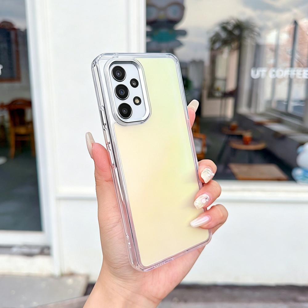 KEYSION Fashion Laser Gradient Colorful Phone Case for Samsung A53 5G A52S 5G TPU+PC Shockproof Back Cover for Galaxy A13 4G 5G