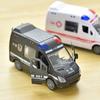 Hospital Rescue Ambulance Police Metal Cars Model Pull Back Sound And Light Toy