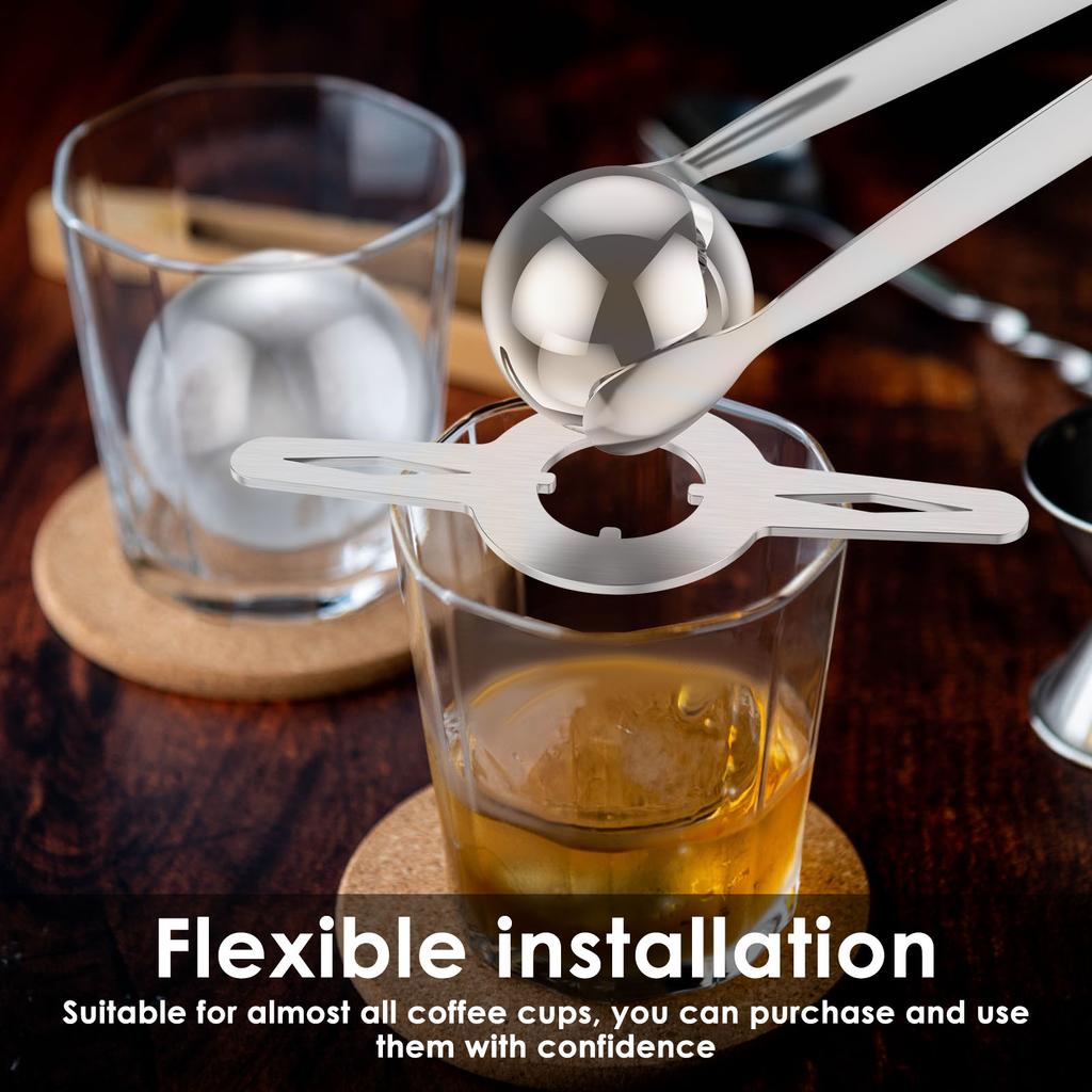 1Set Coffee Frozen Ball Espresso Ice Ball Cooling Coffee Tool Stainless Steel Ice Balls Cooling Coffee Flavor Enhancer Gadgets