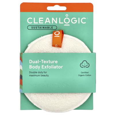 CleanLogic, Sustainable, Dual Texture Body Exfoliator, 1 Pack