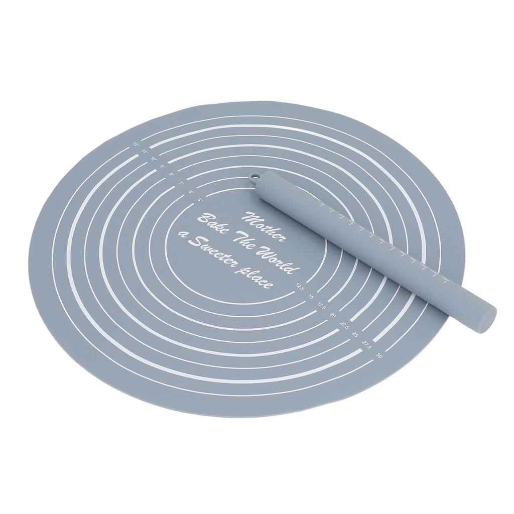 Teigroller-Set mit Maßen Silikon-Nudelholz Antihaft-Mehlmatte für Heimküche Dessertgeschäft