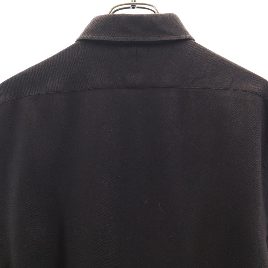 Hermes Made In France Long Sleeve Wool Shirt 42 Brown Men's Used