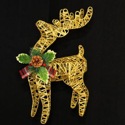 Figuritas de Reno Navideño Estatua de Metal Brillante Elegante Decoración Festiva para Interior Para Festival Familia Sala de Estar Exterior Interior
