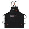 New Fashionable Waterproof Canvas Kitchen Apron Women's Men's Chef Work Apron Barbecue Restaurant Bar Store Cafe Beauty Nail Studio Uniforms