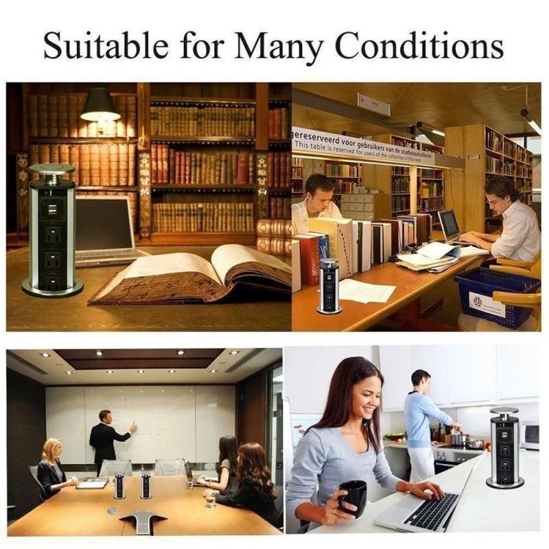 Multi Functional Concealed Electrical Plug Office Desktop Pop up Power Socket Intelligent Lifting Invisible USB Socket