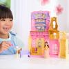 Mattel Disney Princess Tea Shop Castle Mini Playset with 1 Mini Ages Yellow JLT63 Belle's (Stackable Series! Doll) Doll, 3+,