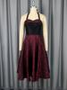 Wine Jacquard Long Women Dresses for Birthday Party Folds A Line Floral Mid Calf Strapless Neck Mounted High Waist Outfits