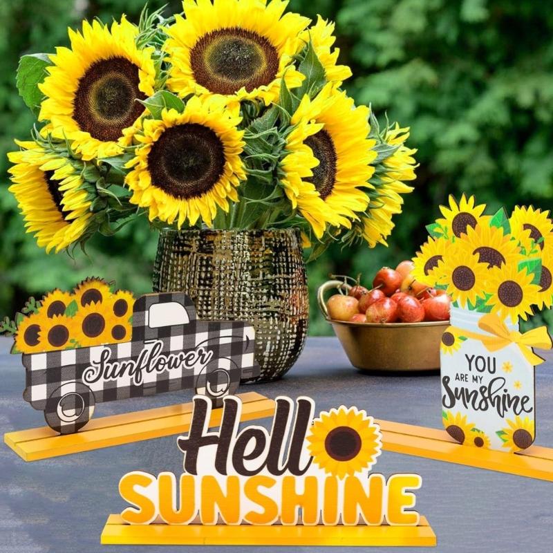 4pcs Handcrafts Flower Car Decors Spring Table Decorations Charm Table Decors Structures for Long Lasts