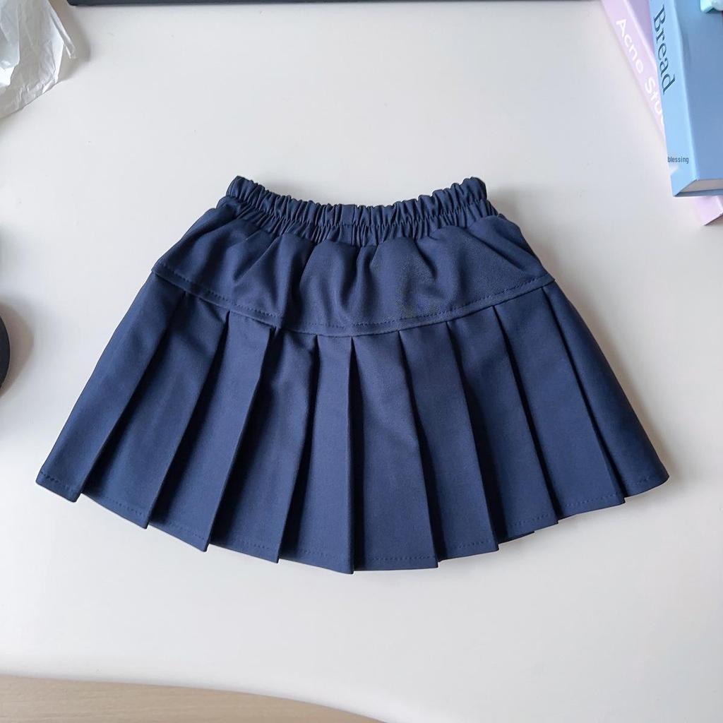 Girls' Rabbit Police Officer Three-Piece Set: Vest, Shirt, and Pleated Skirt – Suitable for Autumn and Spring (AQB003)