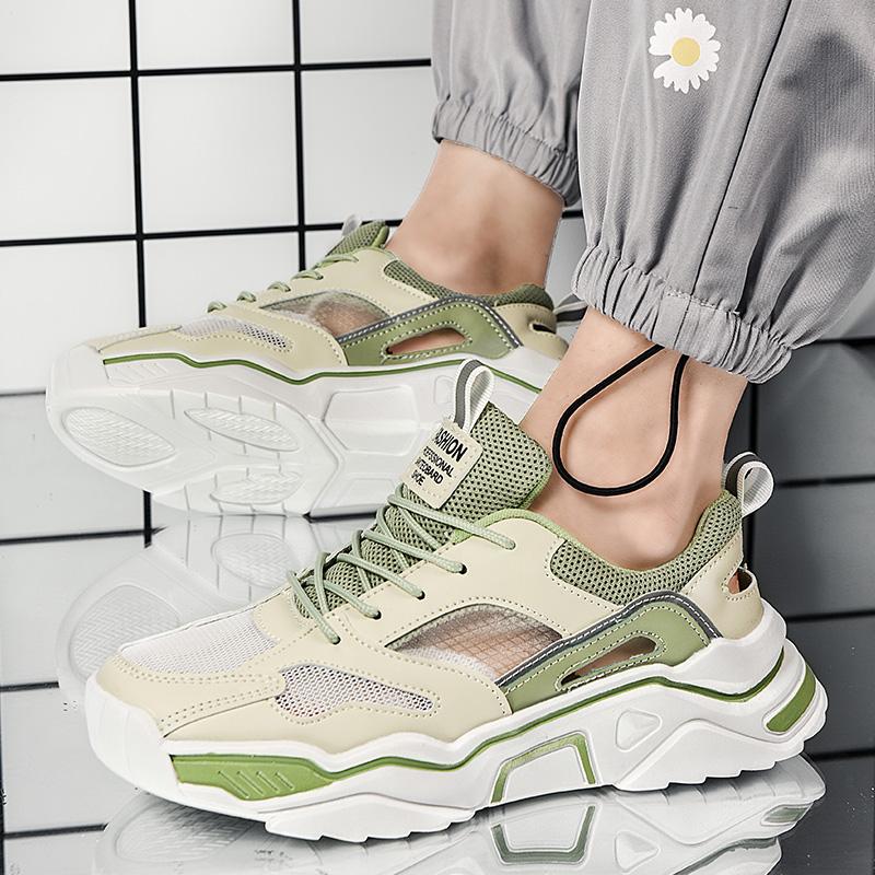 Men 'S Comfortable Sports Shoes Summer Mesh Hollow Breathable Men 'S Running Shoes Anti -Leisure Versatile Men 'S Vulcanized Shoes
