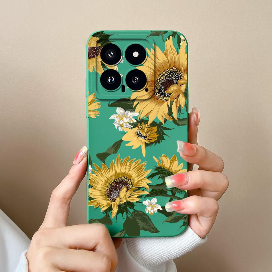 Case For Xiaomi 14 Pro Cartoon Soft Smooth Liquid Silicone Full Protection Shockproof Bumper For Xiaomi14 14Pro Back Cover Capa