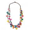 Trendy Bohemian Necklace with Coconut Shell and Wood Beads Colorful Designs for a Unique Fashion Statement Pieces