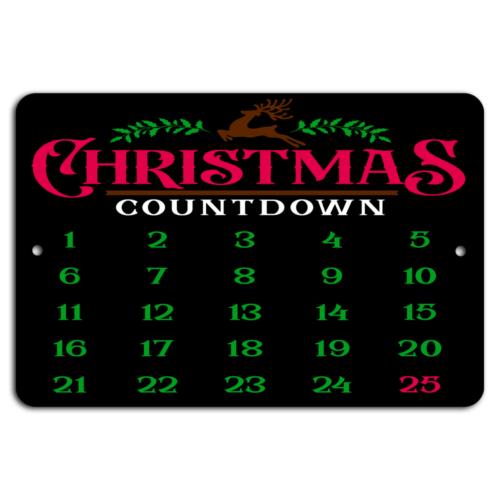 

Festive Christmas Countdown Black Green EleganceAluminumtin sign 20x30cm（7.8x11.8inch）