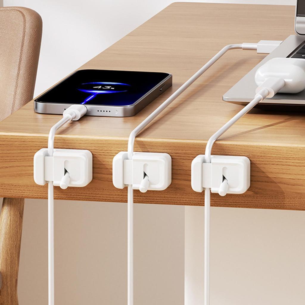 Cable Organizer Cord Holder Wire Organizer Wire Clip Management Keeper Adhesive for Charger Desktop Car Nightstand Phone Wall