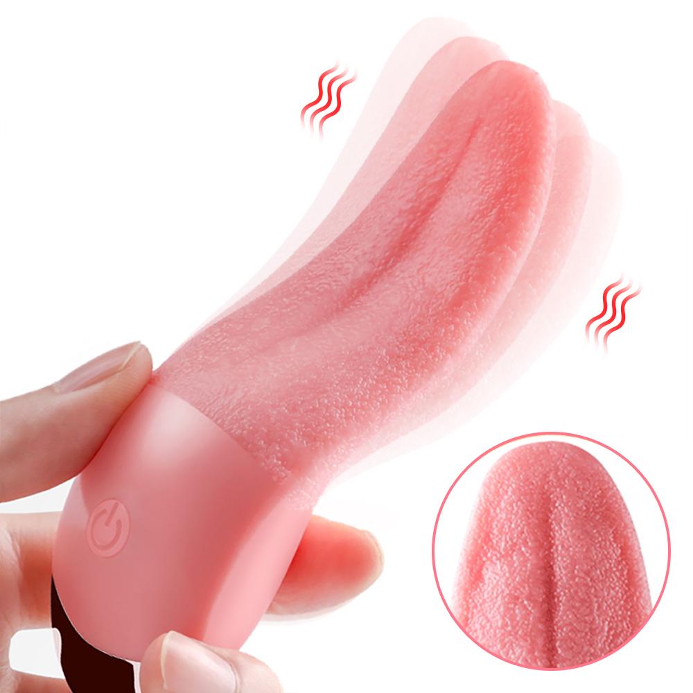 Realistisk tungeslikkende vibrator for kvinner G spot klitorisstimulering miniklit sexleketøy Oppladbar brystvorte onanerer