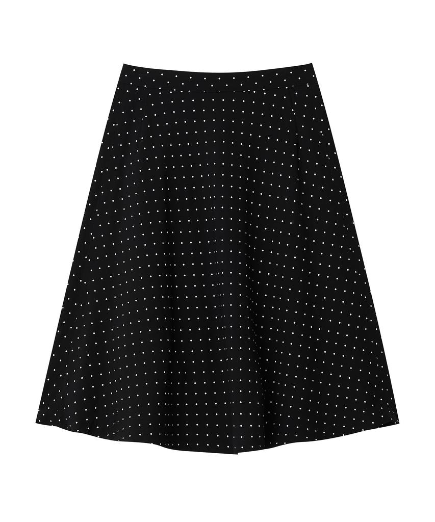 Nyuluki Flared Dot Midi Skirt _Black