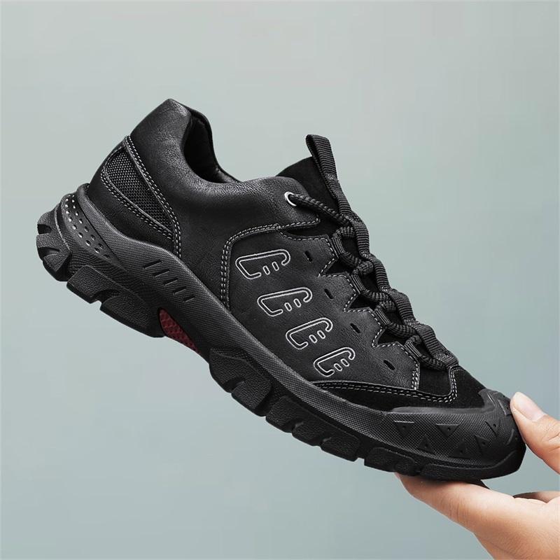 

Качественная резиновая противоскользящая износостойкая подошва, уличная повседневная обувь, бренд, мужская универсальная кожаная обувь, модная обувь для хайкинга и спорта 46