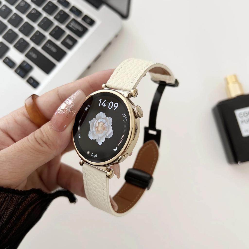 18mm Magnetic Leather Strap for Huawei Watch GT6 GT5/4 41mm Slim Soft Band for Huawei GT5 Pro 42mm Wristband Lady Thin Bracelet