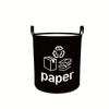 1pc, Large-Capacity Foldable Storage Basket with Recycling Symbol Label Design, Sturdy Handles And Open Top Lid, Suitable for Bedrooms, Bathrooms And