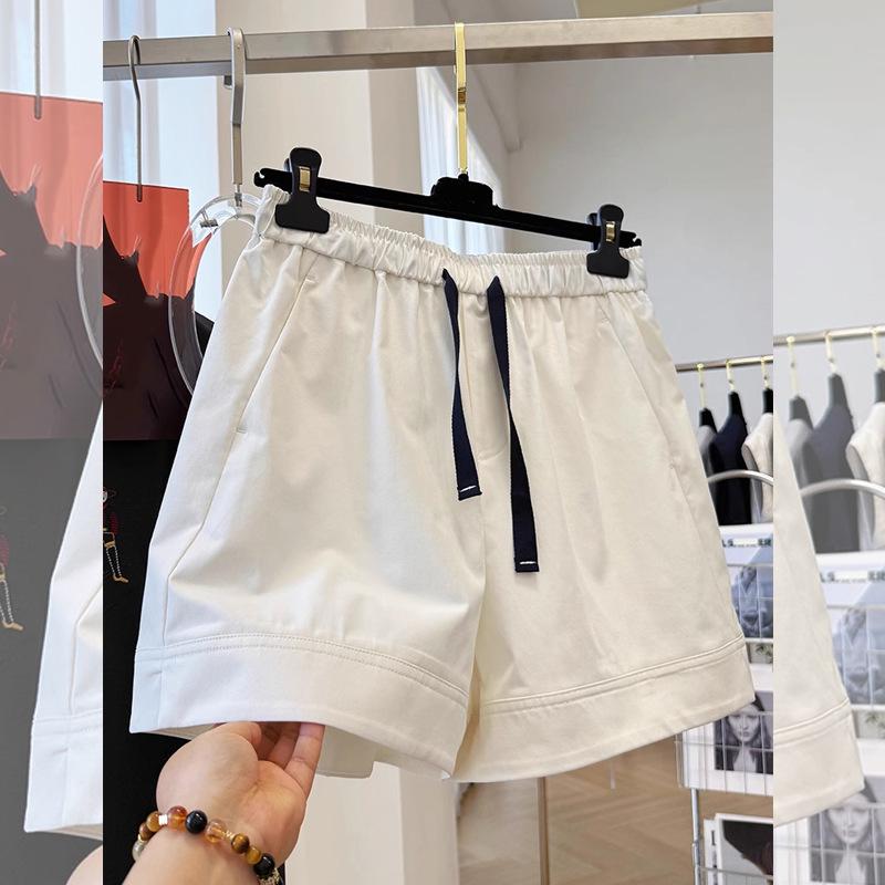 

Stylish Summer Elastic Waist Plus Size Lace-up Casual Women s Shorts 4XL (80-90 kg) білий