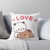 Panda Bear Hug Bubu Dudu Polyester Peach Square Pillowcase Polyester Velvet Printed Zipper Decor Room Cushion Cover 45x45cm