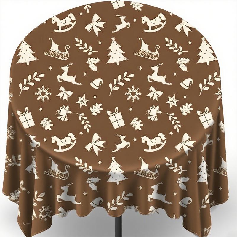 Christmas round tablecloth tablecloth living room home holiday decoration heat insulation anti-scalding tableware