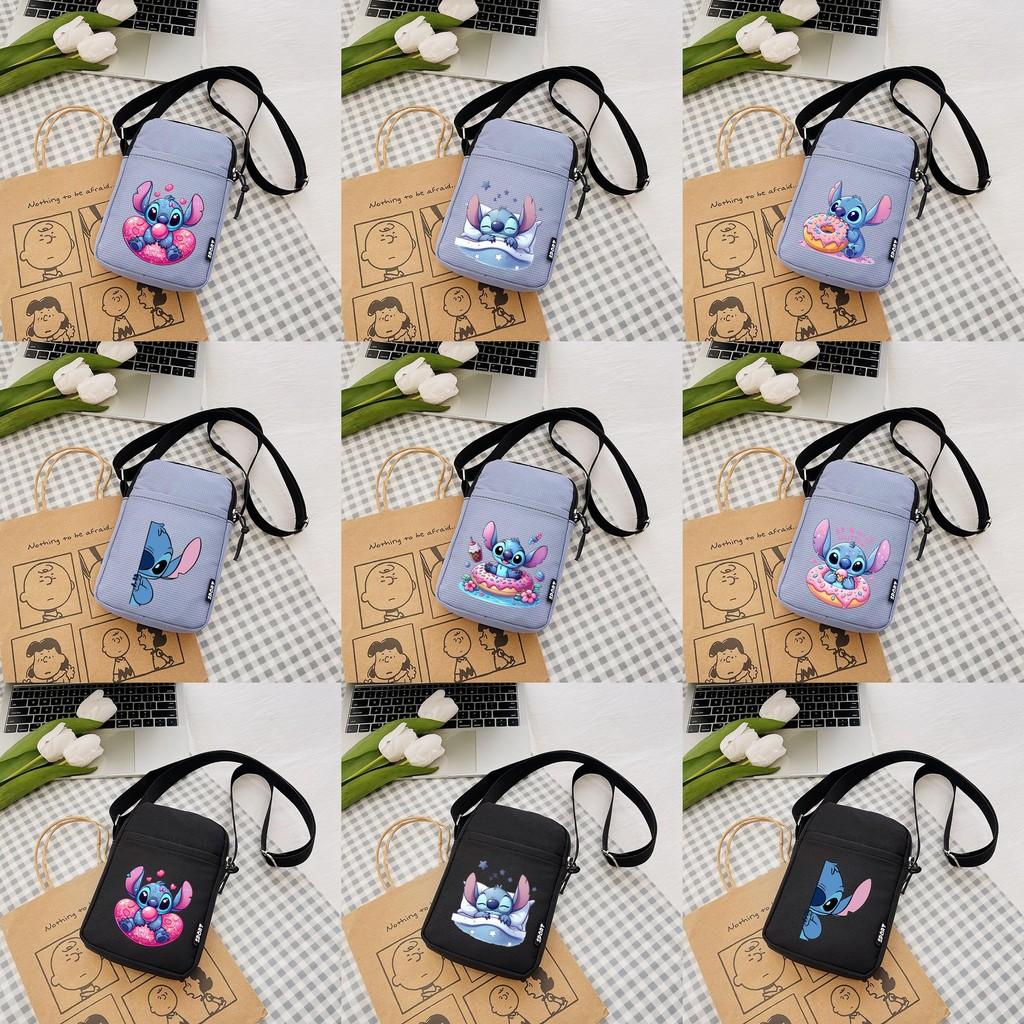 Pattern Stitch Anime Single Shoulder Crossbody Square Bag With Secure Zipper