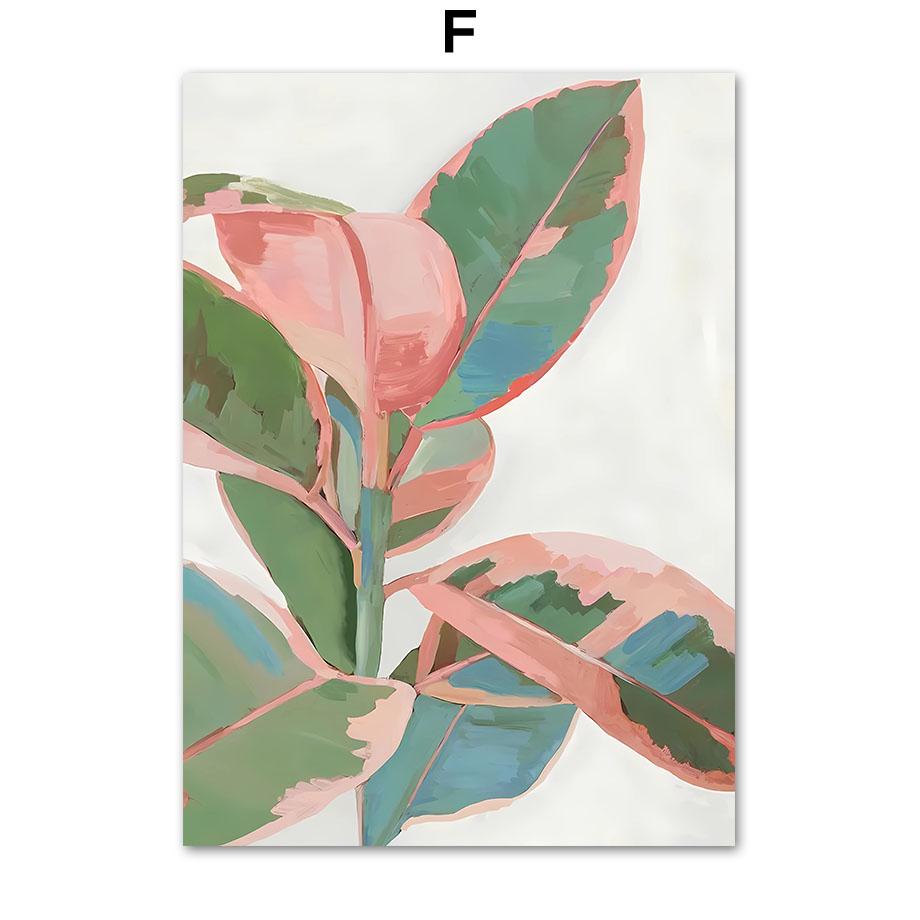 Boho Abstract Girl Sea Beach Leaf Illustration Wall Art Canvas Painting Nordic Poster And Prints Pictures For Living Room Decor