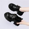 Golden Rabbit Women's British Style Chunky Heel Loafers - Spring/Autumn 2025, Fashionable Thick Sole Mary Jane Shoes