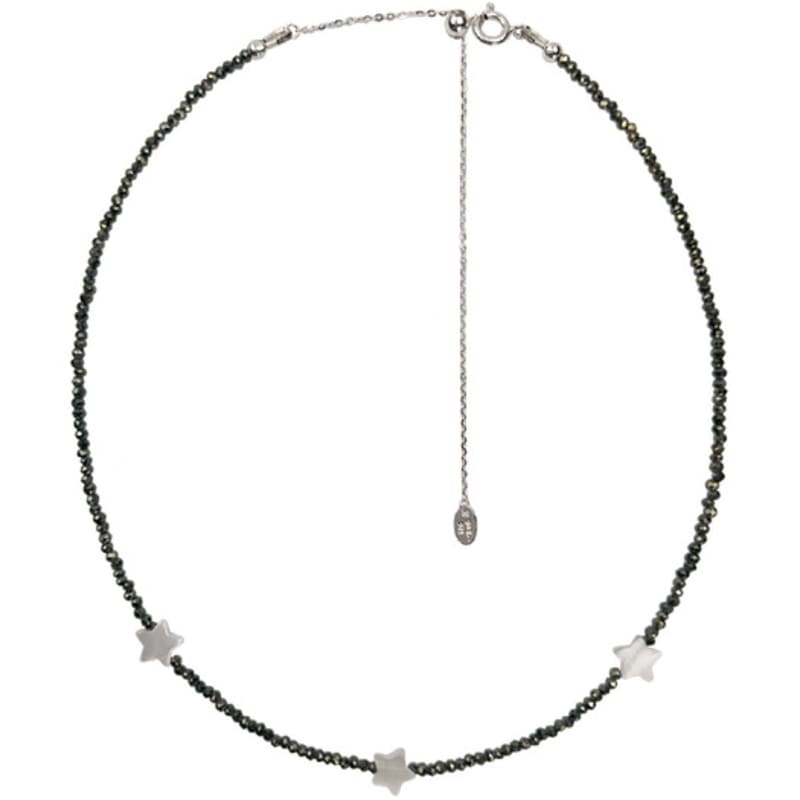 Metamic Katzenaugen-Sterne Perlenkette (khaki)