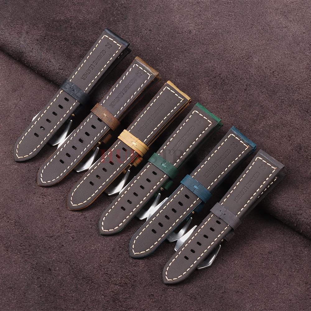 20mm 22mm 24mm 26mm Kalbslederband Crazy Horse Uhrenarmband für Panerai für Omega Uhrenarmband Sportarmband für Herren Damen Armband