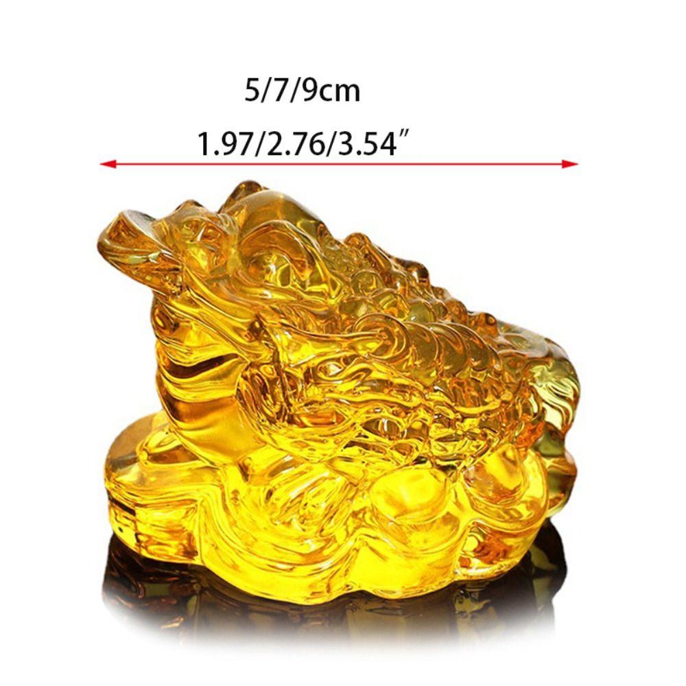 Crafts Office Decoration Golden Toad Ornament Crystal Golden Toad Feng Shui Toad Tabletop Ornaments