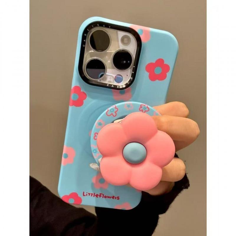 Colorful Flower Magnetic Phone Stand, fresh dopamine color, durable material, creative gift for fashion lovers.