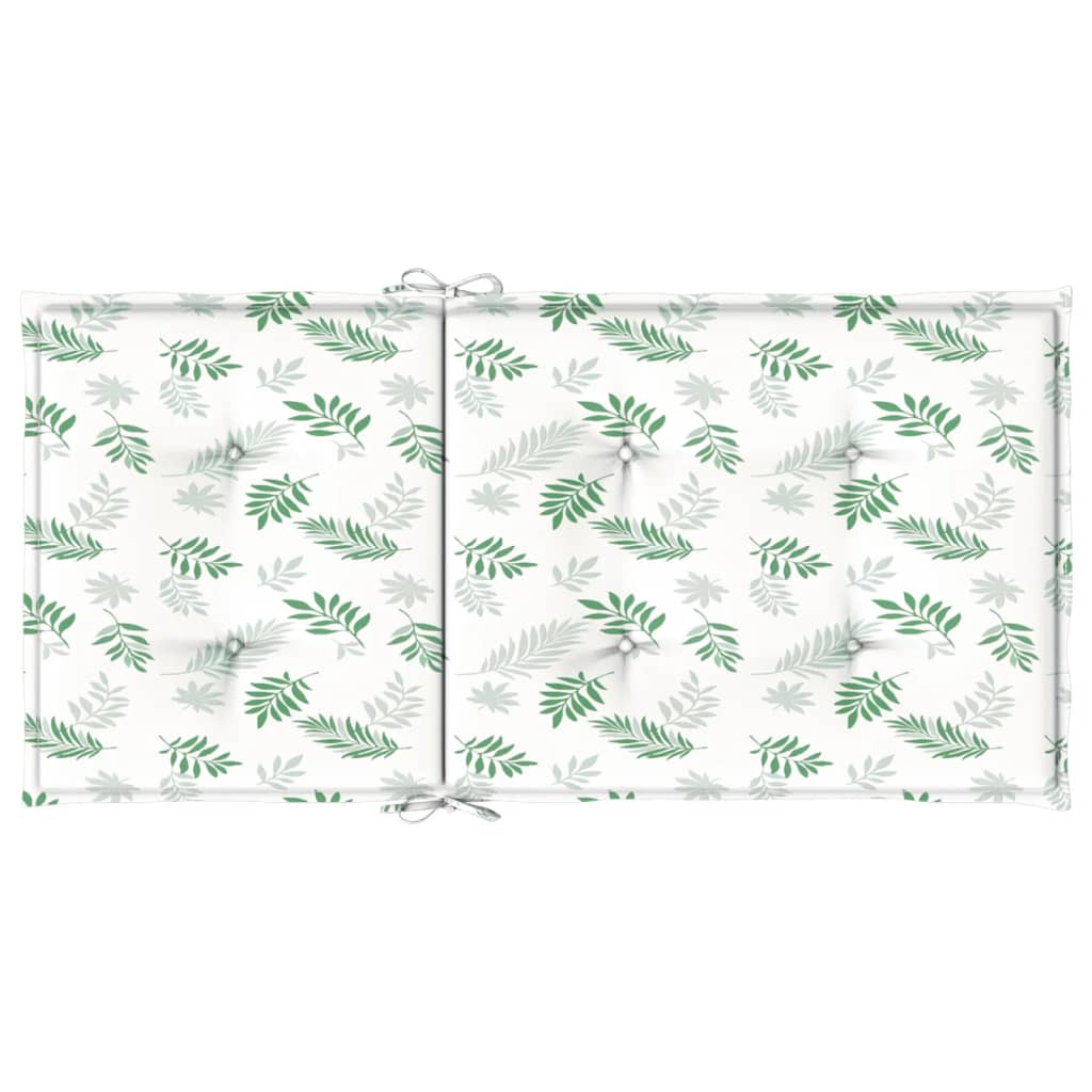 Low Back Cushions 4 Pcs Leaf Pattern Fabric