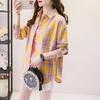 Autumn Plaid Shirts Womens Blouses Thin and Versatile Casual Student Plus Size Outerwear Shirt