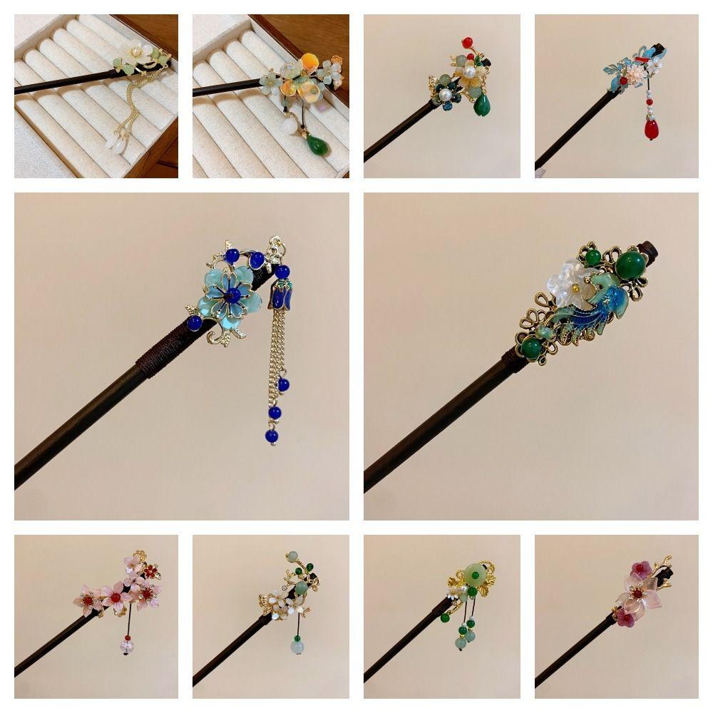 Wooden Hanfu Hair Chopsticks  Flower Hair Fork Elegant Chinese Style Hair Stick  Girls
