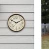 8.75 Inch Indoor Outdoor Analog Wall Clock Antique Bronze Thermometer Hygrometer Quartz Movement Lightweight Weather Resistant