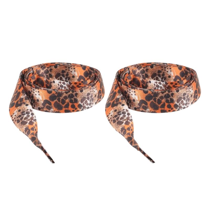 Leopard Print Flat Shoelaces For Casual Shoes Sports Sneakers Boots Soft Polyester Shoe Strings Footwear Accessories