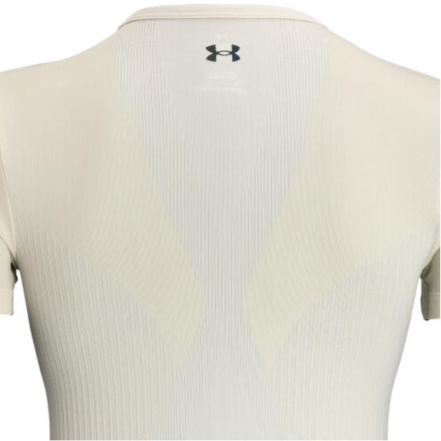 Under Armour Vanish Elite Seamless Round Neck Breathable Color Block Short Sleeve T-Shirt Women T-Shirts Dusty-Pink Gray 1383637-273