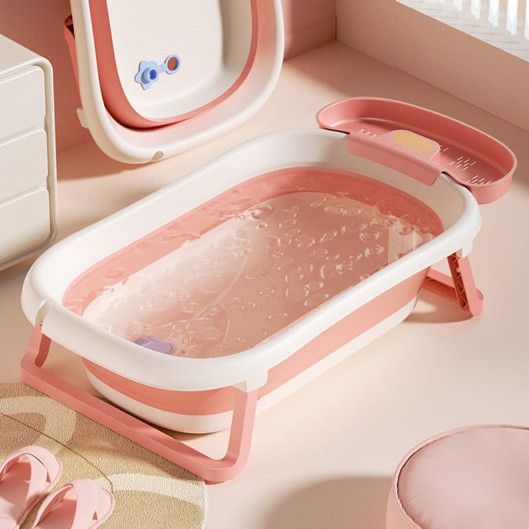 

Складная ванночка для купания младенцев и малышей - Большая, безопасная для сидения и лежания, принадлежности для купания новорожденных и детей дома