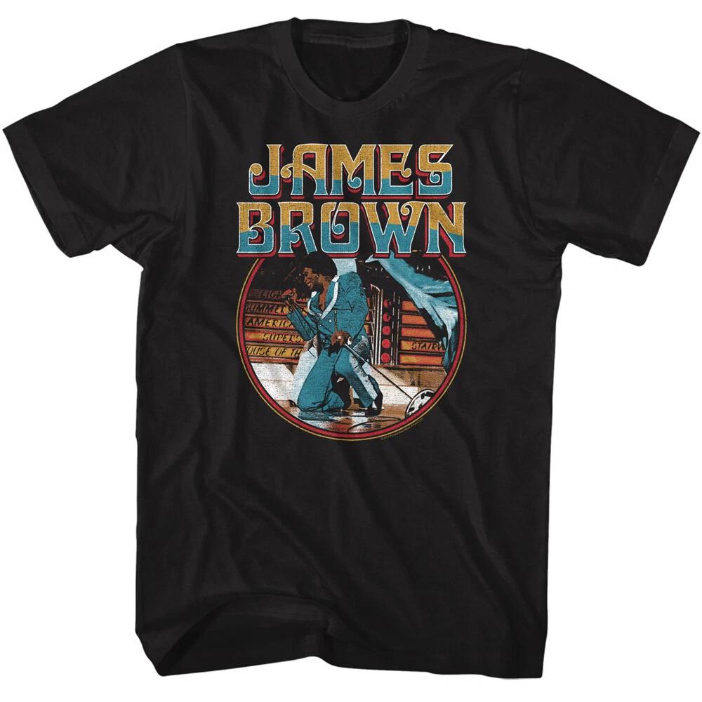 James Brown Der Pate des Soul Heute Live Auf Der Bühne Singend Herren T-Shirt