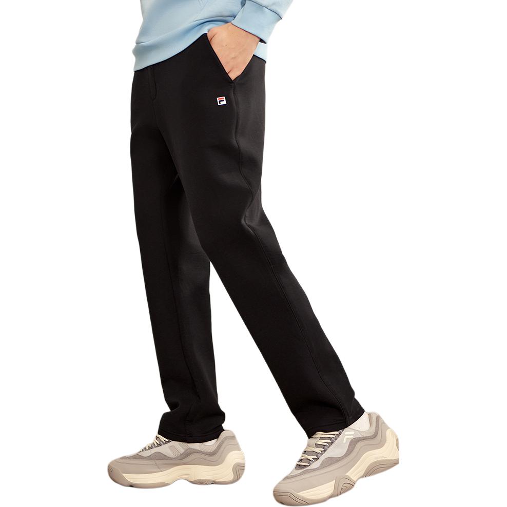 FILA Basic Knit Solid Color Casual Pants Men Bottoms Black F51M248602FBK