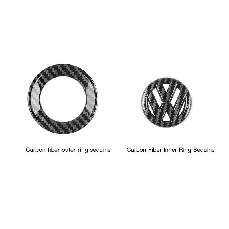 ABS Carbon Fiber Pattern Car Logo Steering Wheel Sticker Badge For VW GTI Passat B6 Golf 4 5 7 Polo Jetta Caddy Beetle Tiguan CCNB1
