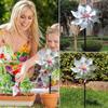 Material Easy Installation Windmill Multi-Purpose Decoration Windmill Sparkling Octagonal Laser Windmill Dur-able Outdoor