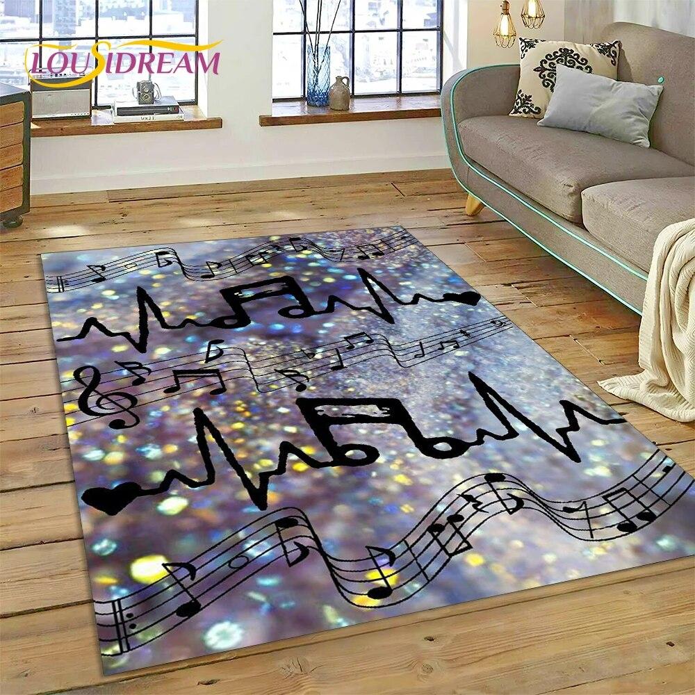 3D Piano Art Creative Musical Note Carpet Rug for Home Living Room Bedroom Sofa Doormat Decor,Child Area Rug Non-slip Floor Mat