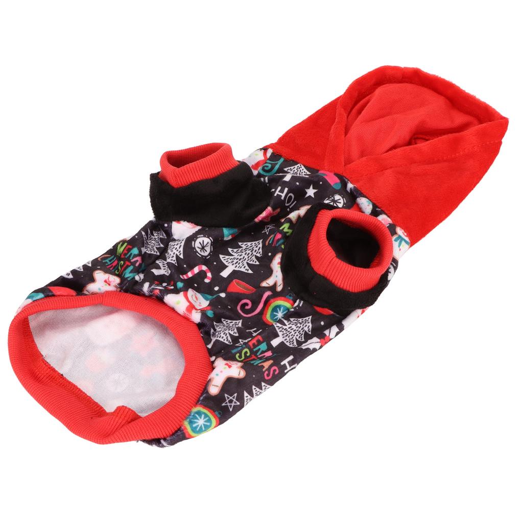 Dog Christmas Sweater Cute Print Warm Fashionable Autumn Winter Dog Hoodie Sweatshirts for Small Medium Dogs S