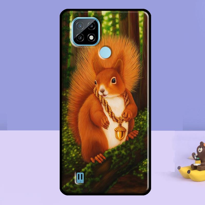 Cartoon Squirrel Case For Realme C75 C67 C61 C55 C53 C51 C35 C21Y C25S GT 7 Pro 6 6T 10 11 12 13 14 Pro Plus