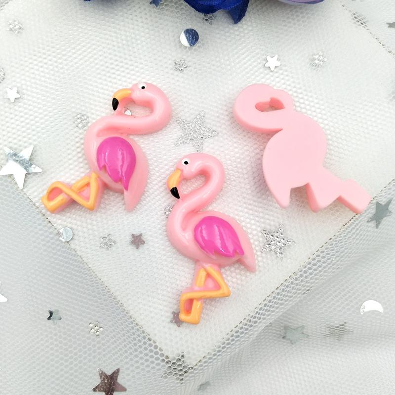 10 PZ Kawaii Resina Cartone Animato Animale Fenicottero Flatback Abbellimento Artigianato Figurine per Decorazione Casa Mini Figure