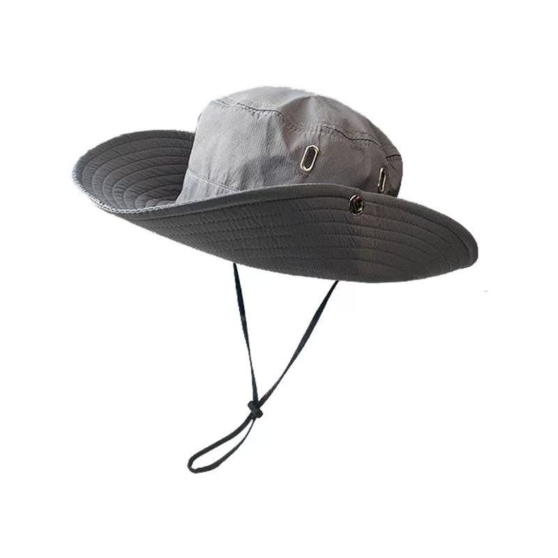 Wide Brim Sun Hat, Breathable UV Protection Bucket Hat with Adjustable Chin Strap, Unisex for Fishing Hiking Outdoor Activities
