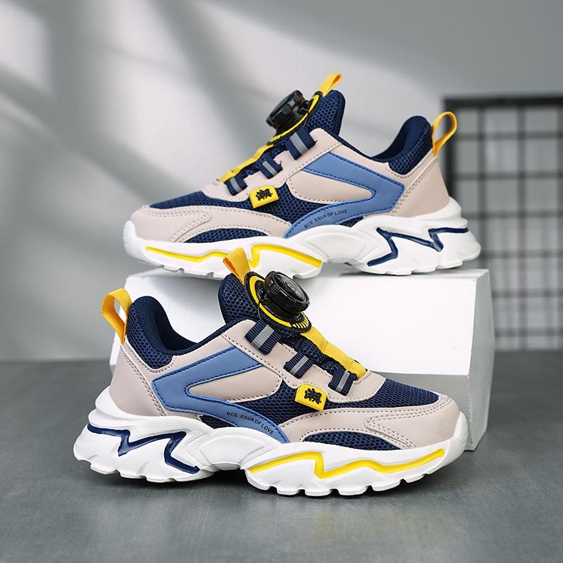 Children's shoes Boys' shoes Autumn and winter new leather waterproof middle and older children's sports shoes Primary school boys running shoes
